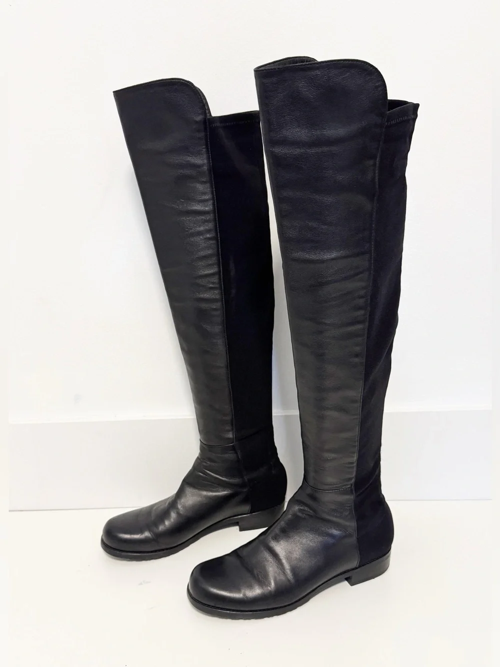 Stuart Weitzman 5050 Boot Black Leather size 6.5